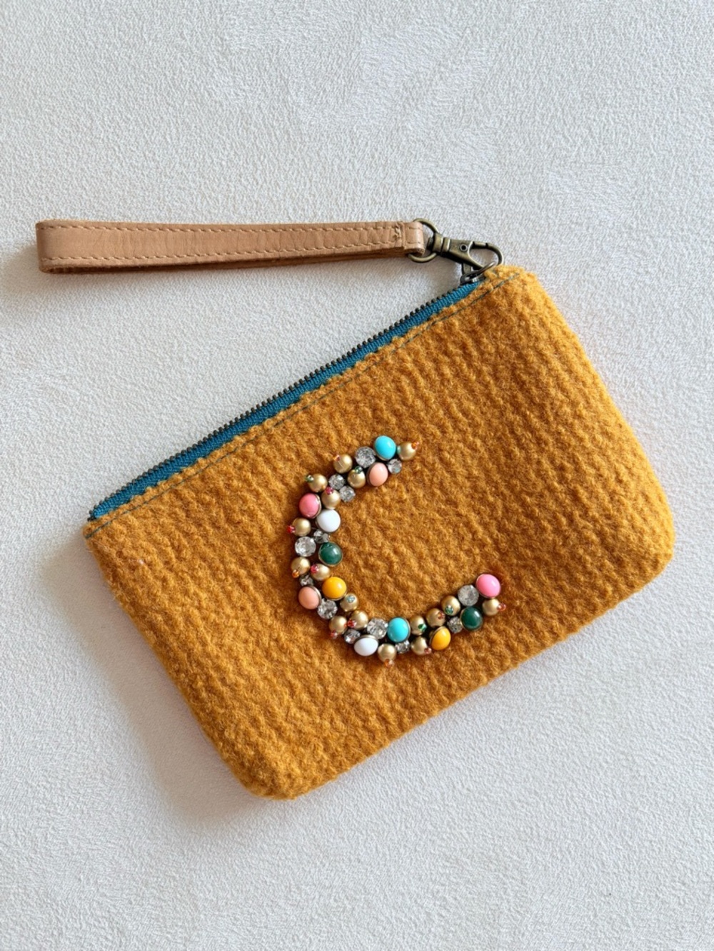 Anthropologie Beaded Monogram “C” Wristlet – Multicolor